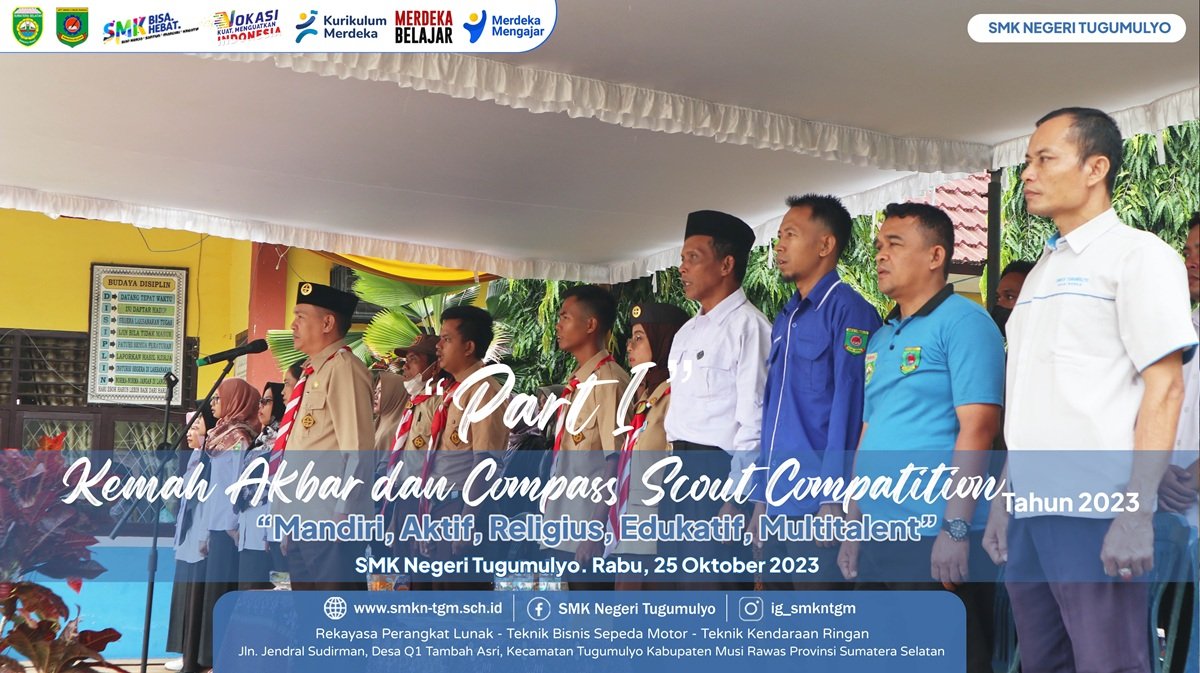 Kegiatan Kemah Akbar dan Compass  Scout Compatition Tahun 2023 di SMK Negeri Tugumulyo